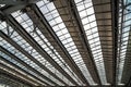 Modern steel roof ,interior architecture of metalÃâÃÂ of airport or industrial factory Royalty Free Stock Photo